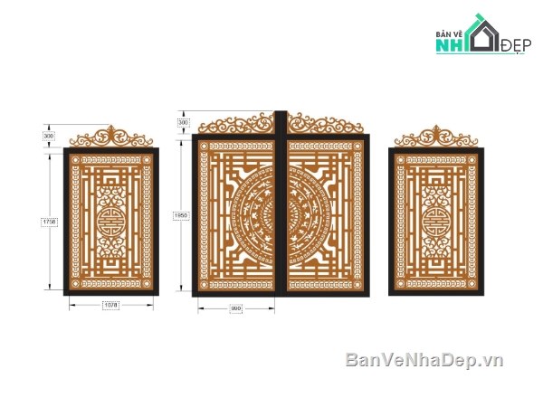 cổng chính phụ cnc,file cnc cổng chùa,mẫu cổng chùa cnc