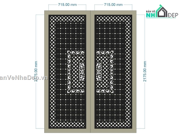 Cổng cnc 2 cánh,mẫu cnc cổng 2 cánh,file cnc cổng 2 cánh