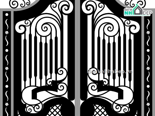 File cổng 2 cánh cnc,mẫu cổng 2 cánh,file cnc cổng 2 cánh