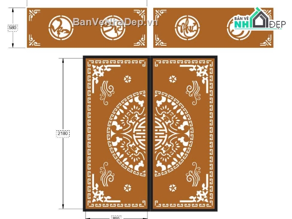 mẫu cổng,vạn sự như ý,File cổng 2 cánh cnc