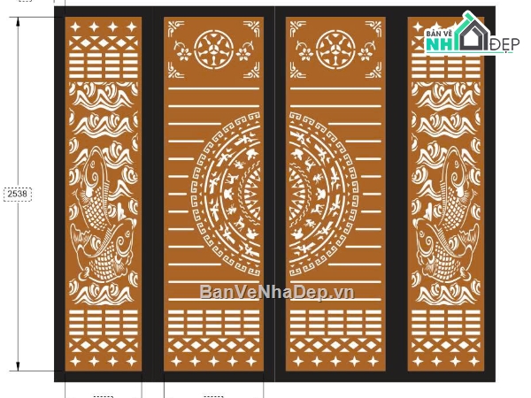 mẫu cổng 4 cánh,cổng 4 cánh cnc,File cổng 4 cánh