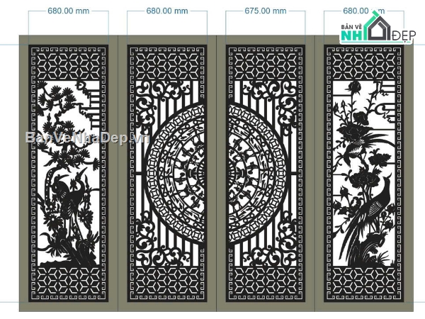 cổng 4 cánh cnc,file cnc cổng 4 cánh,mẫu cnc cổng 4 cánh