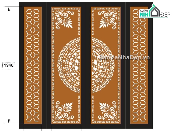 mẫu cổng 4 cánh,cổng 4 cánh cnc,File cổng 4 cánh