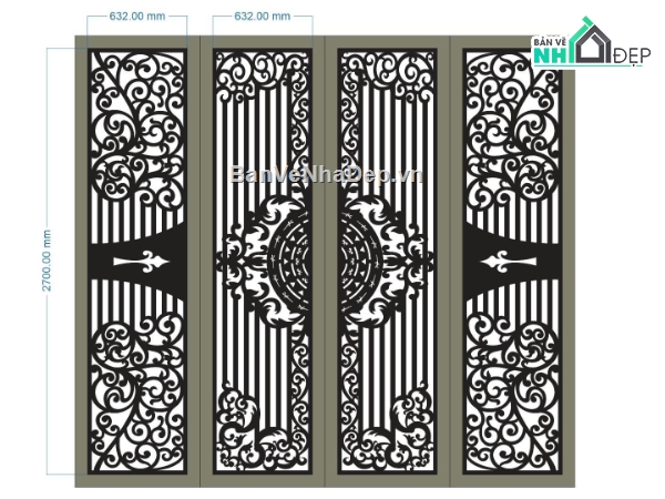mẫu cổng 4 cánh,file cnc cổng 4 cánh,mẫu cnc cổng 4 cánh
