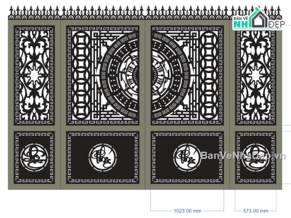 mẫu cổng 4 cánh,file cnc cổng 4 cánh,mẫu cnc cổng 4 cánh