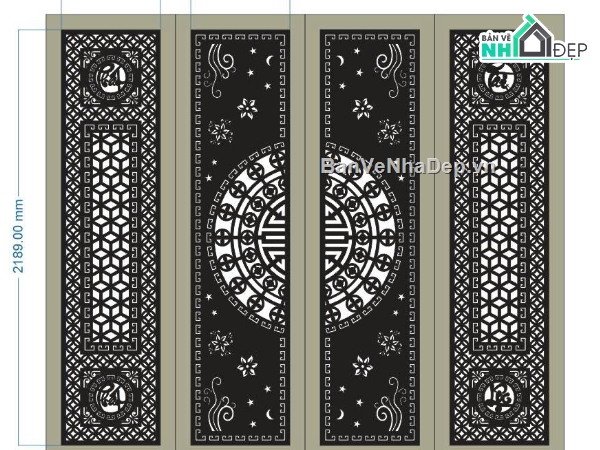 mẫu cổng 4 cánh,cổng 4 cánh cnc,File cổng 4 cánh