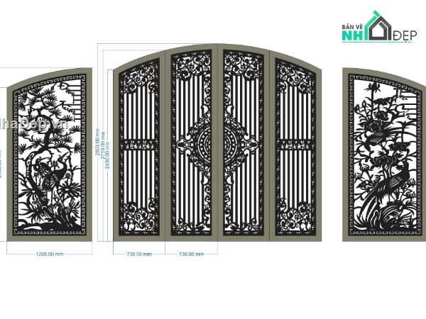 mẫu cổng 4 cánh,file cnc cổng 4 cánh,mẫu cnc cổng 4 cánh
