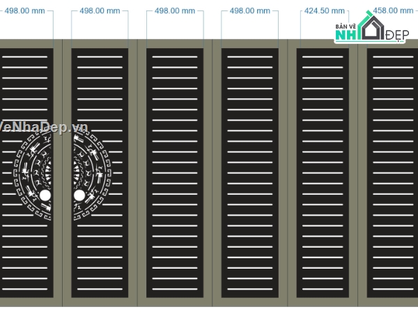 cổng 6 cánh cnc,file cnc cổng 6 cánh,mẫu cnc cổng 6 cánh