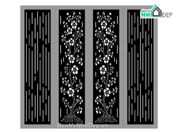 cổng cây hoa,mẫu cổng cây hoa,file cnc cổng cây hoa