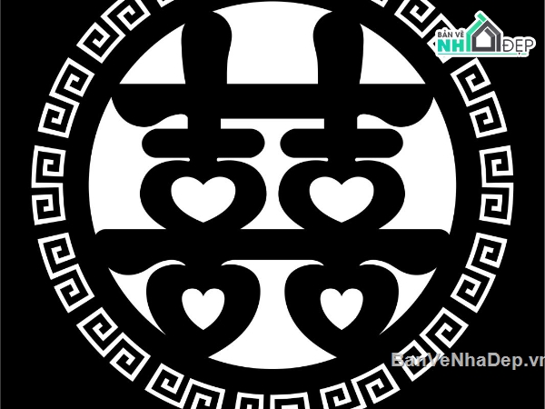 chữ hỷ,file chữ hỷ,chữ hỷ cnc