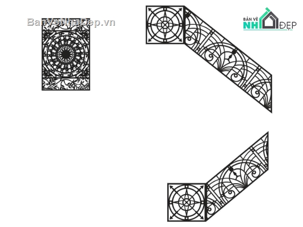 lan can cầu thang,lan can,lan can cnc,lan can dxf