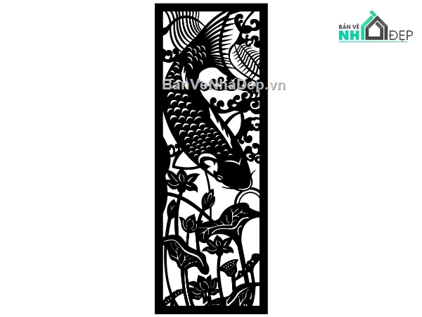 mẫu cnc vách,vách cá cnc,file cnc vách cá chép,cá chép cnc