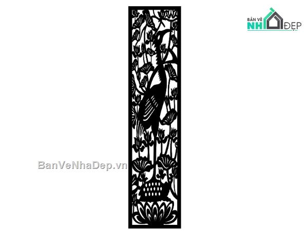 cnc vách,vách sen hạc,sen hạc,file cnc sen hạc