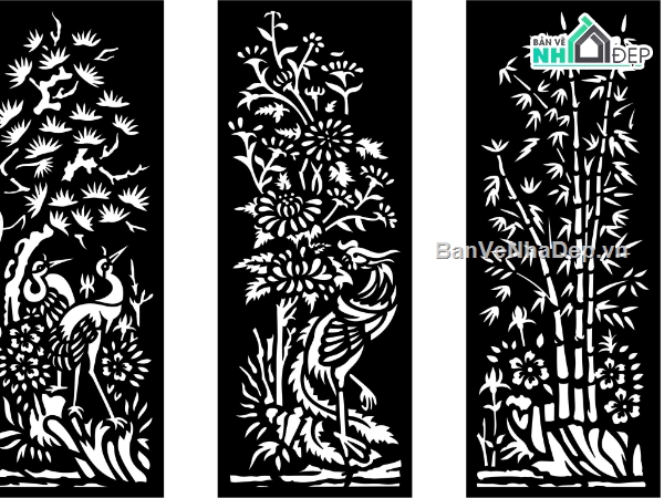 tùng trúc cúc mai,File dxf đào cnc,tứ quý