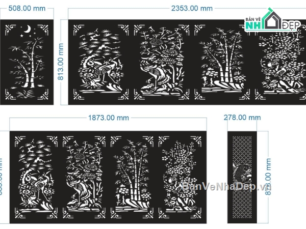 File tứ quý cnc,tứ quý cnc,File dxf tứ quý cnc,cnc cá chép