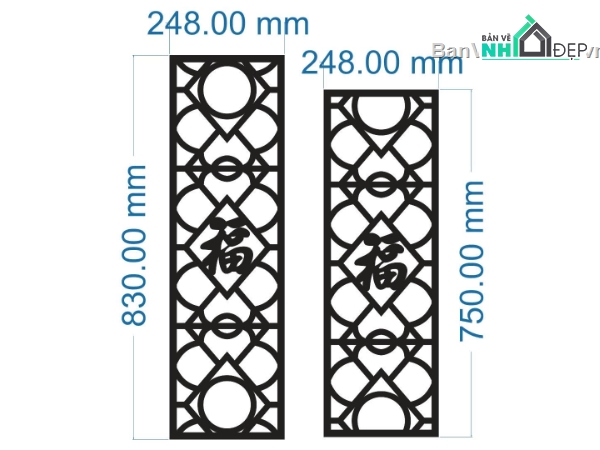 vách cnc,cnc chữ phúc,vách chữ,vách dxf