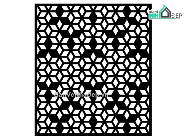 File vách ngăn cnc,vách họa tiết hình thoi,chi tiết vách