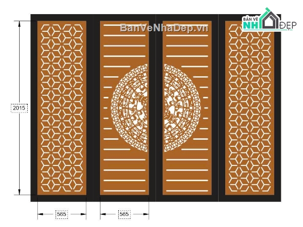 cổng đẹp,cánh cổng đẹp,cổng đẹp 4 cánh,cổng đẹp trống đồng