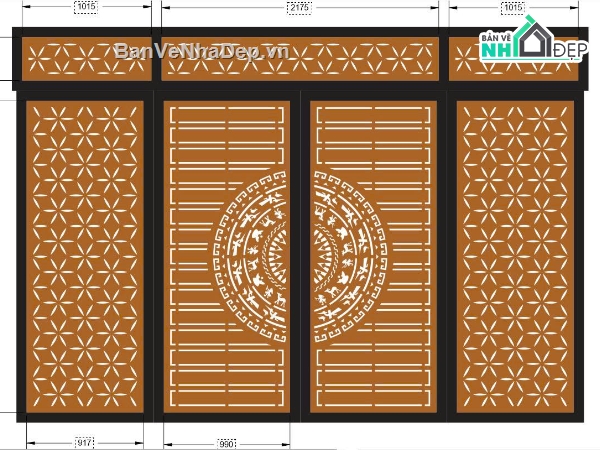 File cổng 4 cánh,cổng trống đồng,cổng 4 cánh hoa