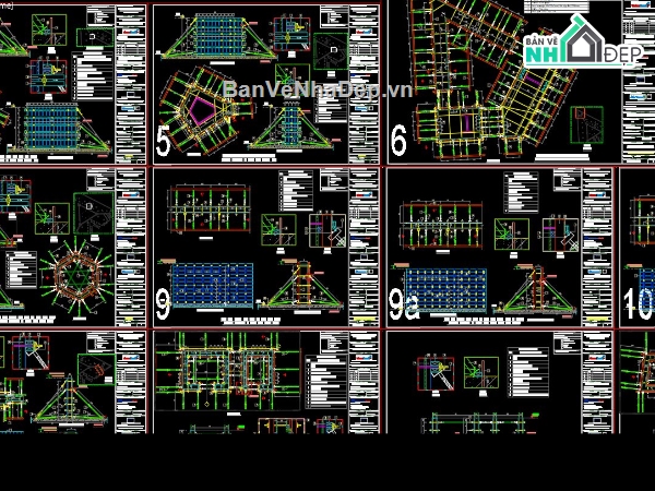 File cad biện pháp thi công,thi công vách,thi công vách lỗi