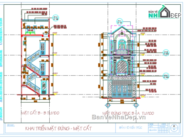 File cad,File thiết kế,dự toán,nhà phố 3 tầng,nhà 5 tầng,kiến trúc 5 tầng