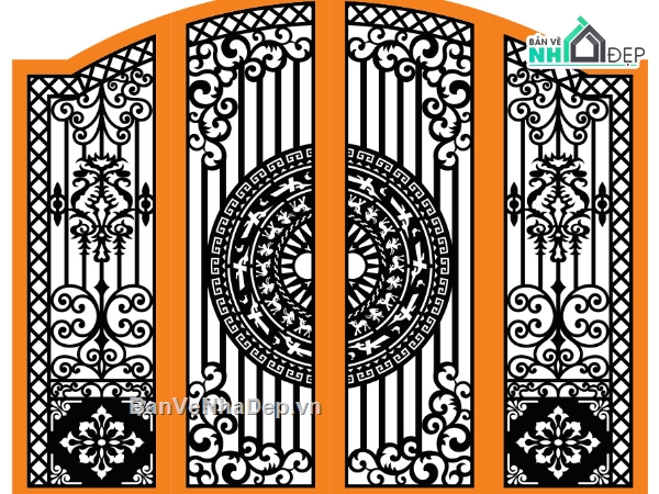 Cổng CNC,Cổng cnc đẹp mắt,CNC cổng đẹp mắt,File dxf cổng cnc đẹp