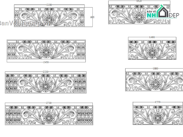 Lan can CNC đẹp mắt,mẫu lan can đẹp,File dxf lan can CNC đẹp