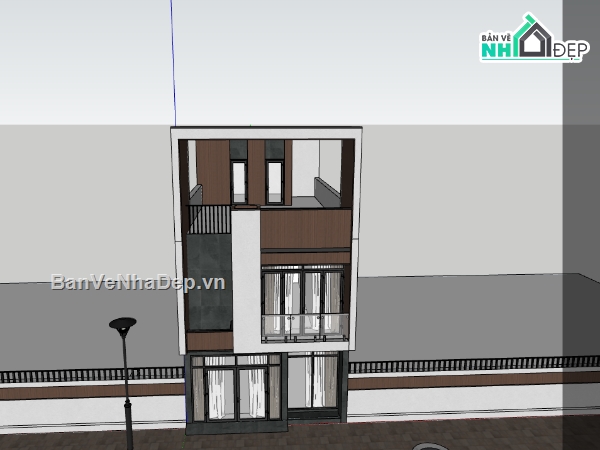 file sketchup nhà phố 3 tầng,model sketchup nhà phố 3 tầng,sketchup nhà phố 3 tầng