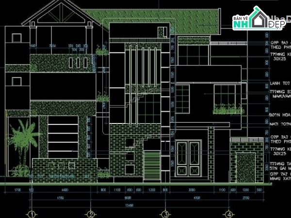 Bản vẽ biệt thự 3 tầng,kiến trúc 3 tầng,Mẫu biệt thự 3 tầng 7.9x13.45m,thiết kế biệt thự 3 tầng