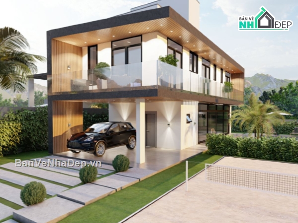 thiết kế biệt thự 2 tầng,biệt thự 2 tầng su,biệt thự 2 tầng hiện đại