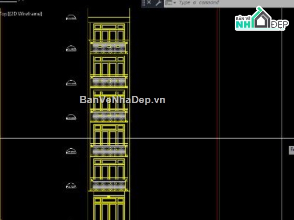 nhà phố 6 tầng,file cad nhà phố,nhà phố file cad,bản vẽ nhà phố