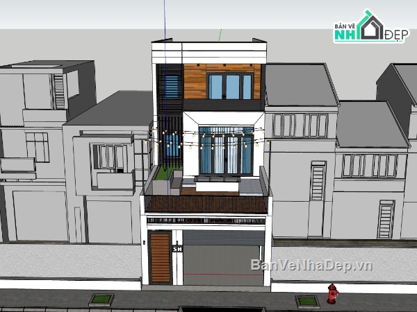 nhà 3 tầng,nhà phố 3 tầng,model su nhà phố 3 tầng