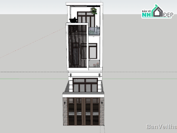 nhà phố,nhà phố 3 tầng,model nhà phố