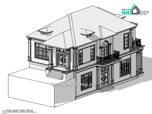 revit biệt thự 2 tầng,revit biệt thự,revit 2 tầng 8.2x14.4m,kiến trúc revit biệt thự 2 tầng,thiết kế biệt thự 2 tầng,Kiến trúc biệt thự 2 tầng