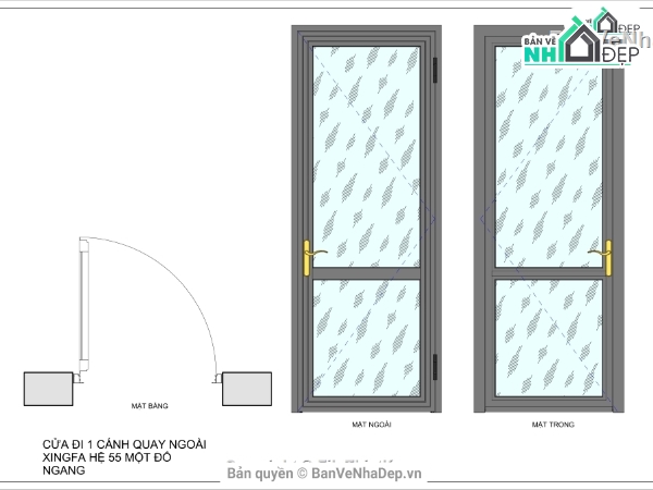 Cửa nhôm xingfa,family revit cửa nhôm xingfa,profile xingfa,cửa đi 1 cánh,xingfa,cửa cao cấp