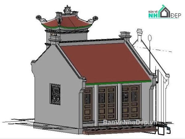 đình chùa,file thiết kế đình chùa,đình chùa việt nam