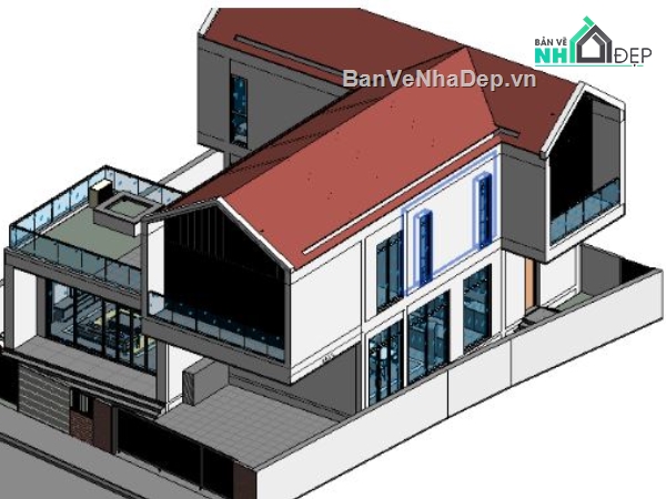 biệt thự 2 tầng,revit biệt thự 2 tầng,biệt thự 2 tầng file revit,file revit biệt thự 2 tầng