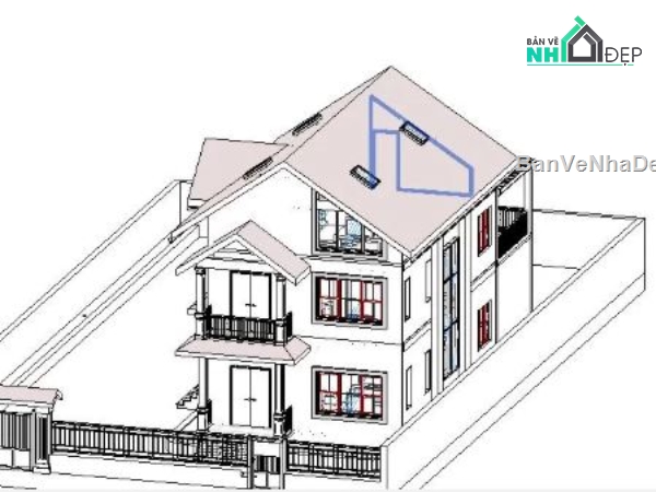 biệt thự 3 tầng,revit biệt thự 3 tầng,file revit biệt thự 3 tầng,biệt thự 3 tầng file revit
