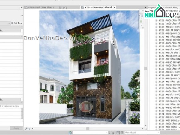 nhà phố 3 tầng,revit nhà phố 3 tầng,file revit nhà phố 3 tầng