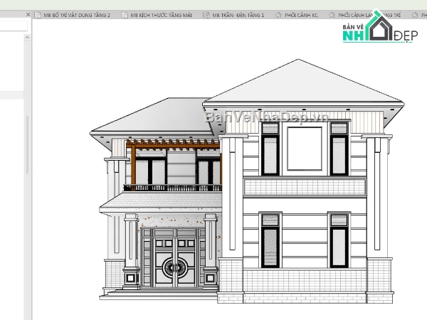 revit biệt thự 2 tầng,biệt thự 2 tầng,biệt thự 2 tầng revit