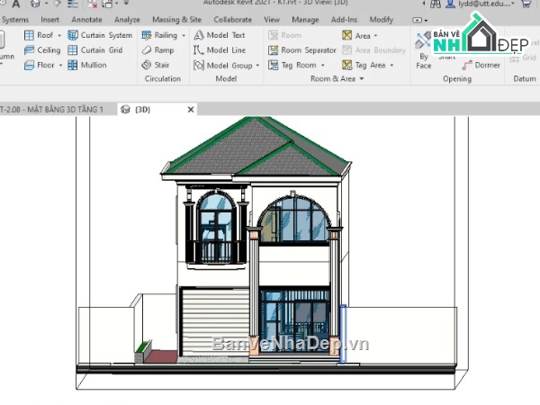 nhà phố 2 tầng,revit nhà phố 2 tầng,file revit nhà phố 2 tầng