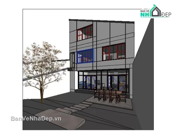 nhà phố 3 tầng,file revit nhà phố 3 tầng,revit nhà phố 3 tầng