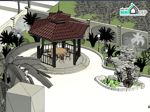 revit sân vườn,revit tiểu cảnh,revit sân vườn tiểu cảnh,family revit sân vườn,tiểu cảnh sân vườn