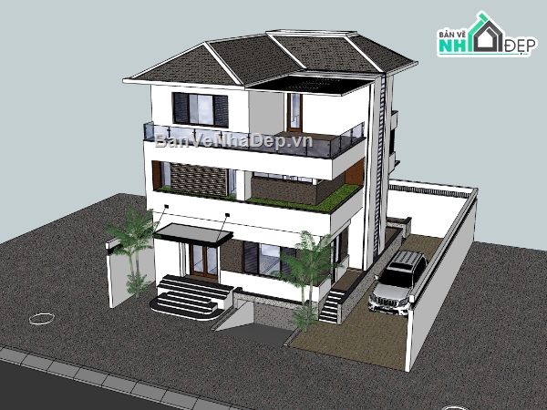 biệt thự 3 tầng,su biệt thự,biệt thự
