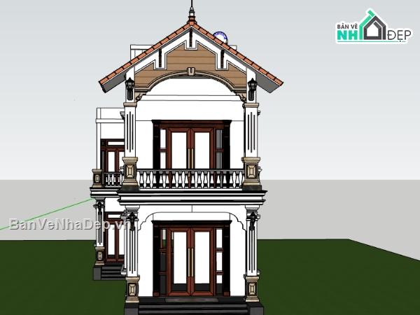 su nhà phố,sketchup nhà phố,su nhà phố 2 tầng