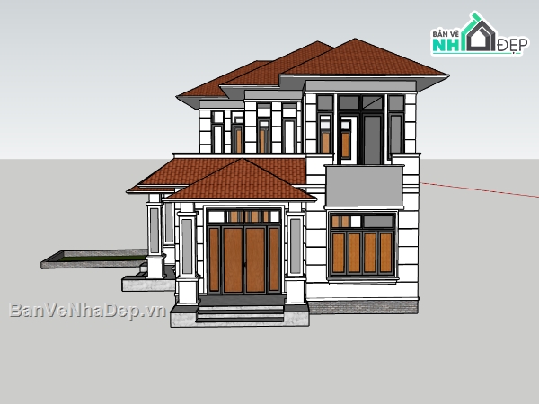 nhà 2 tầng,su nhà 2 tầng,sketchup nhà 2 tầng