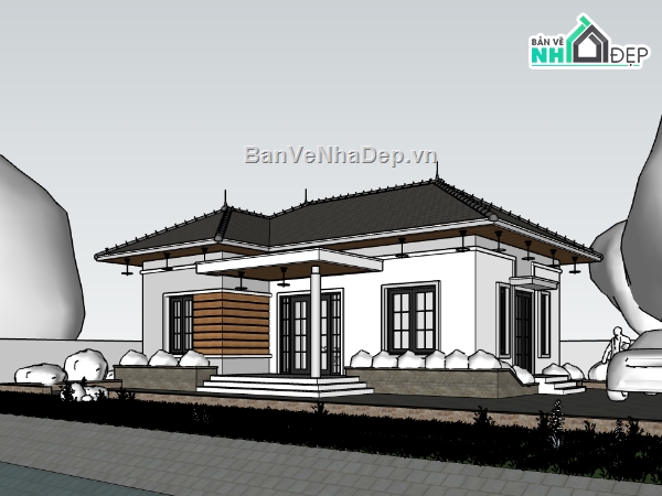 nhà cấp 4,su nhà cấp 4,sketchup nhà cấp 4