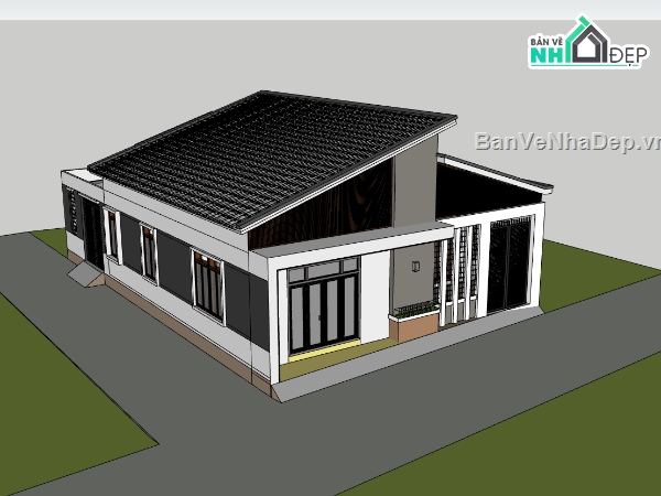 nhà cấp 4,su nhà cấp 4,sketchup nhà cấp 4