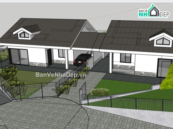 nhà cấp 4,nhà cấp 4 hiện đại,File su nhà cấp 4