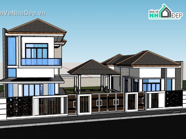 nhà phố 2 tầng,su nhà phố,sketchup nhà phố 2 tầng,su nhà phố 2 tầng,sketchup nhà phố